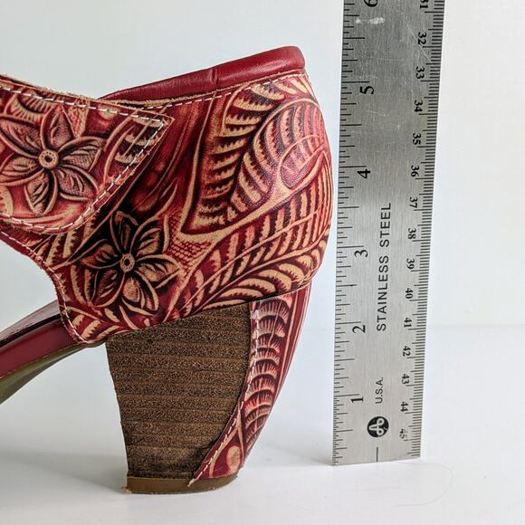 Spring Step Shoes L'Artiste Toolie Womens 41 Red Heels Leather D'Orsay Mary Jane - Picture 14 of 16